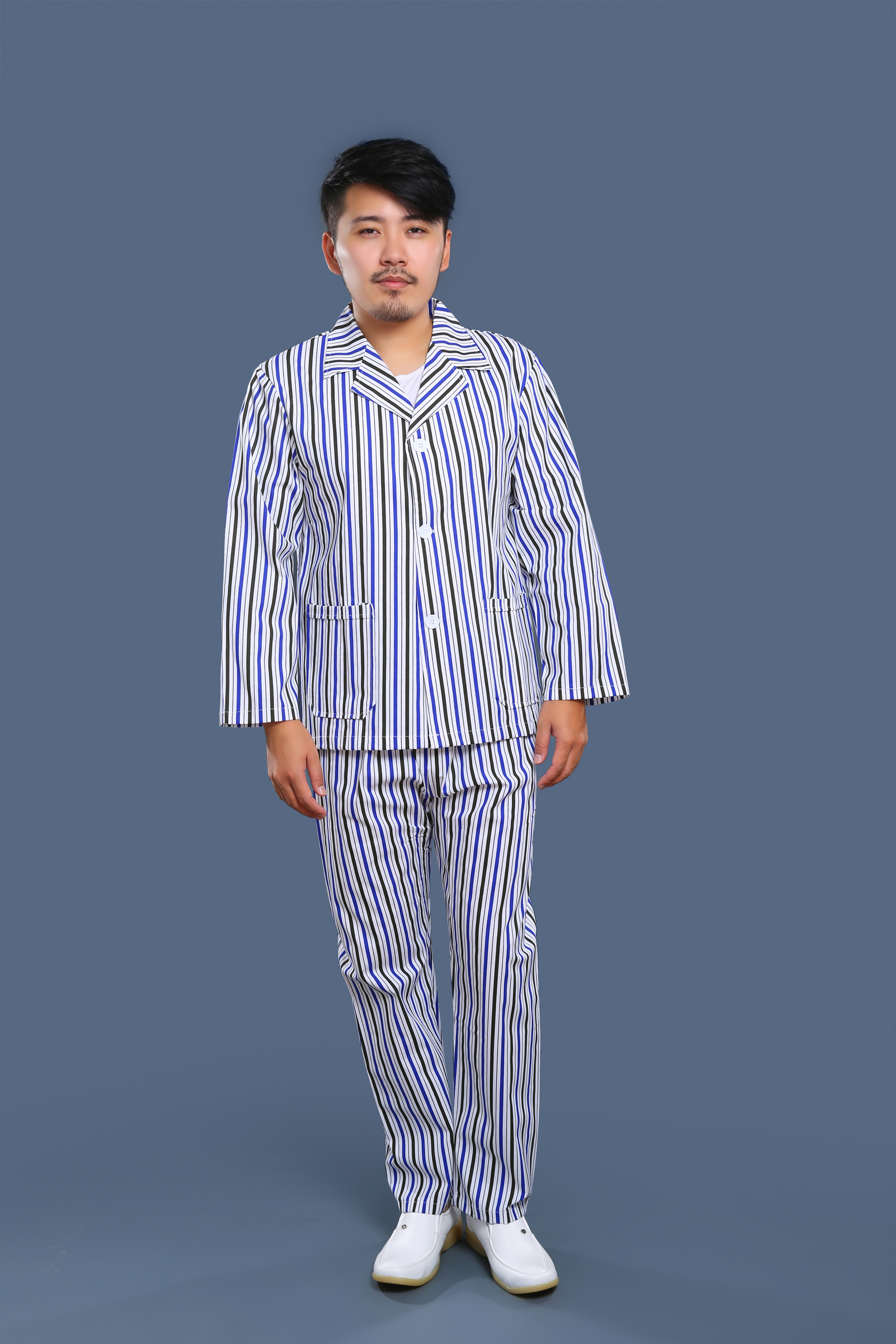 藍黑條紋病號服
